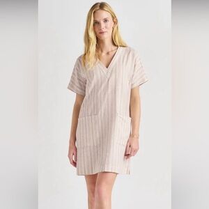 Splendid Beige and White Striped Dress- NWT